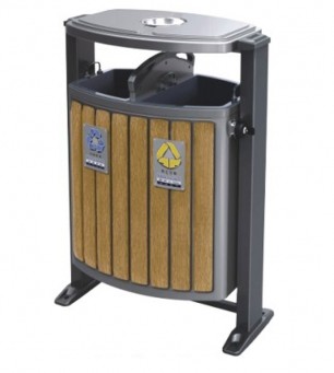 鋼木垃圾桶