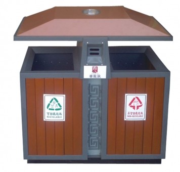 鋼木垃圾桶
