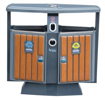 鋼木垃圾桶
